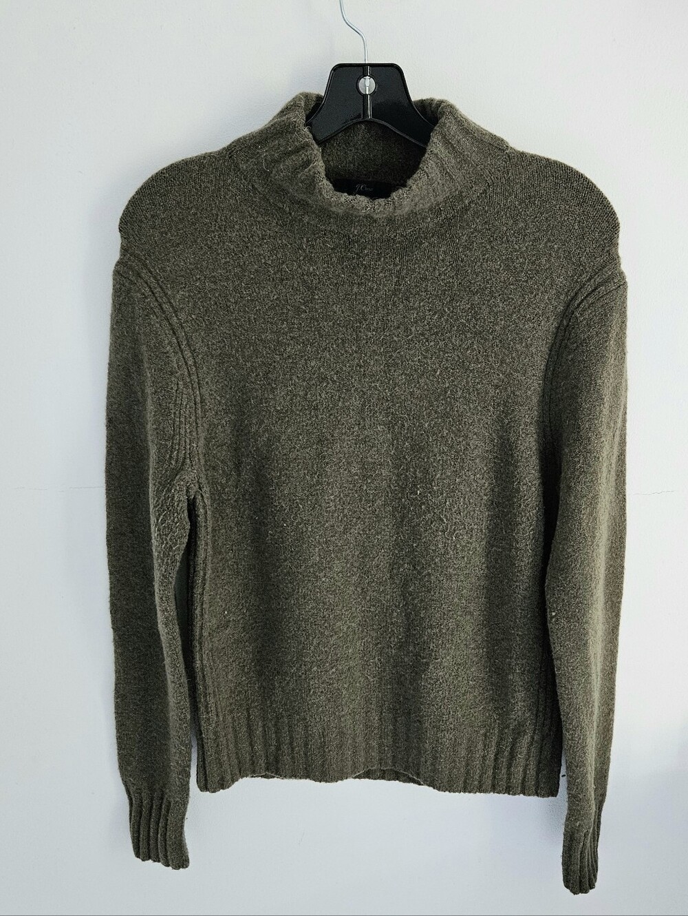 J. Crew Sweater Turtleneck Olive Green Wool Blend - Picture 2 of 5